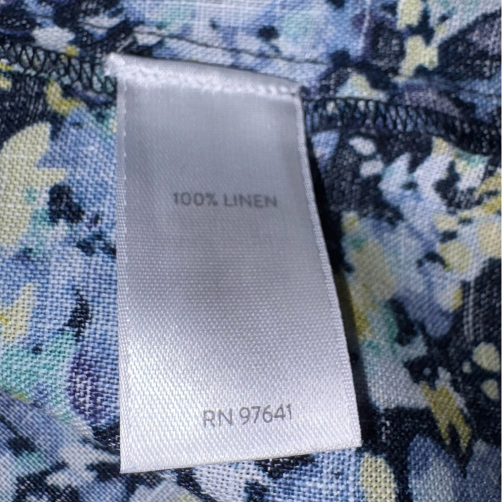 J. Jill Gorgeous Love Linen Floral Pattern Dress - Blue, White, Yellow Print. L - Picture 8 of 8